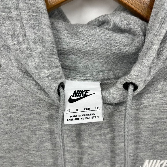 Nike Pullover Hoodie Women's‎ Size XS Gray Embroidered Logo Pockets - Picture 5 of 10